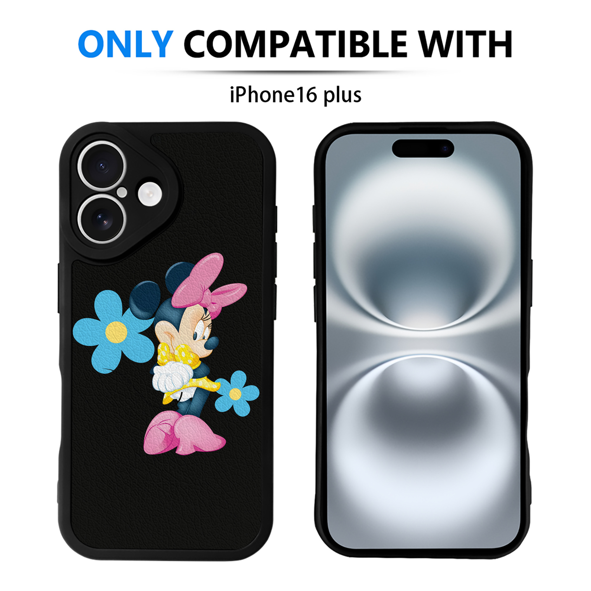 （画像用） ミッキーマウス Mickey Mouse 【iPhone 16シリーズ対応】シリコンスマホケース（レザー調） 材質：シリコン